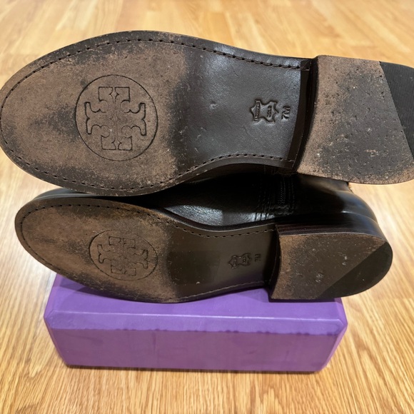 Tory Burch Jess Women’s Brown Leather Riding Boots Size 7M - Picture 3 of 9